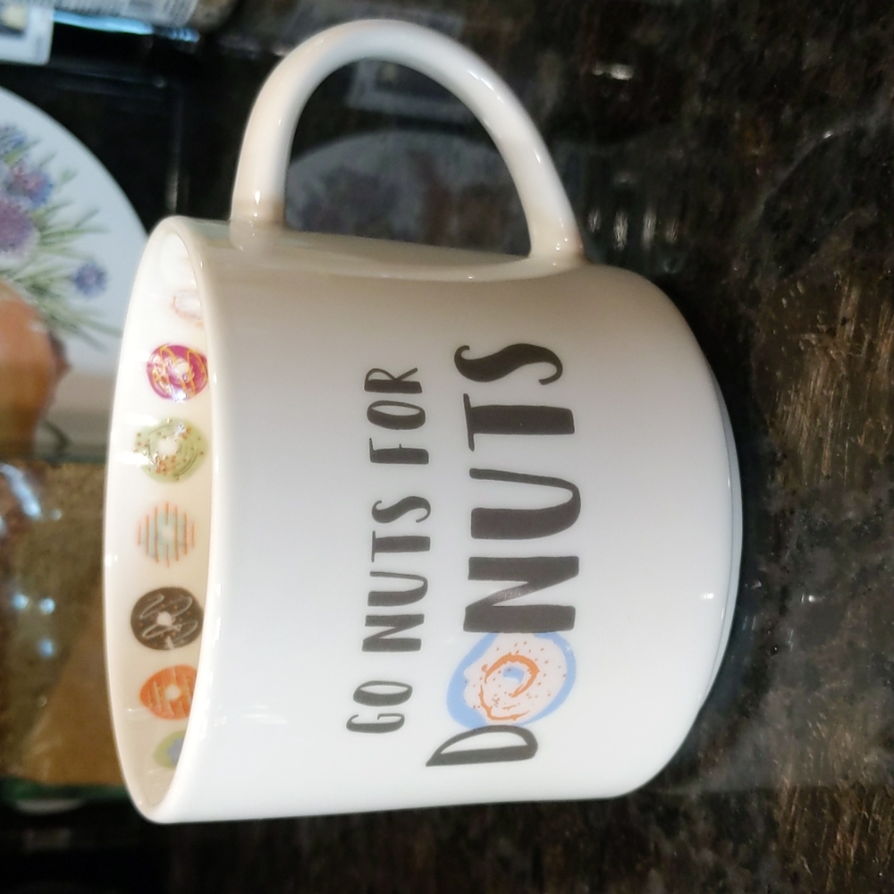Opalhouse Go Nuts for Donuts Coffee Tea Mug - Donuts Printed Inside Rim